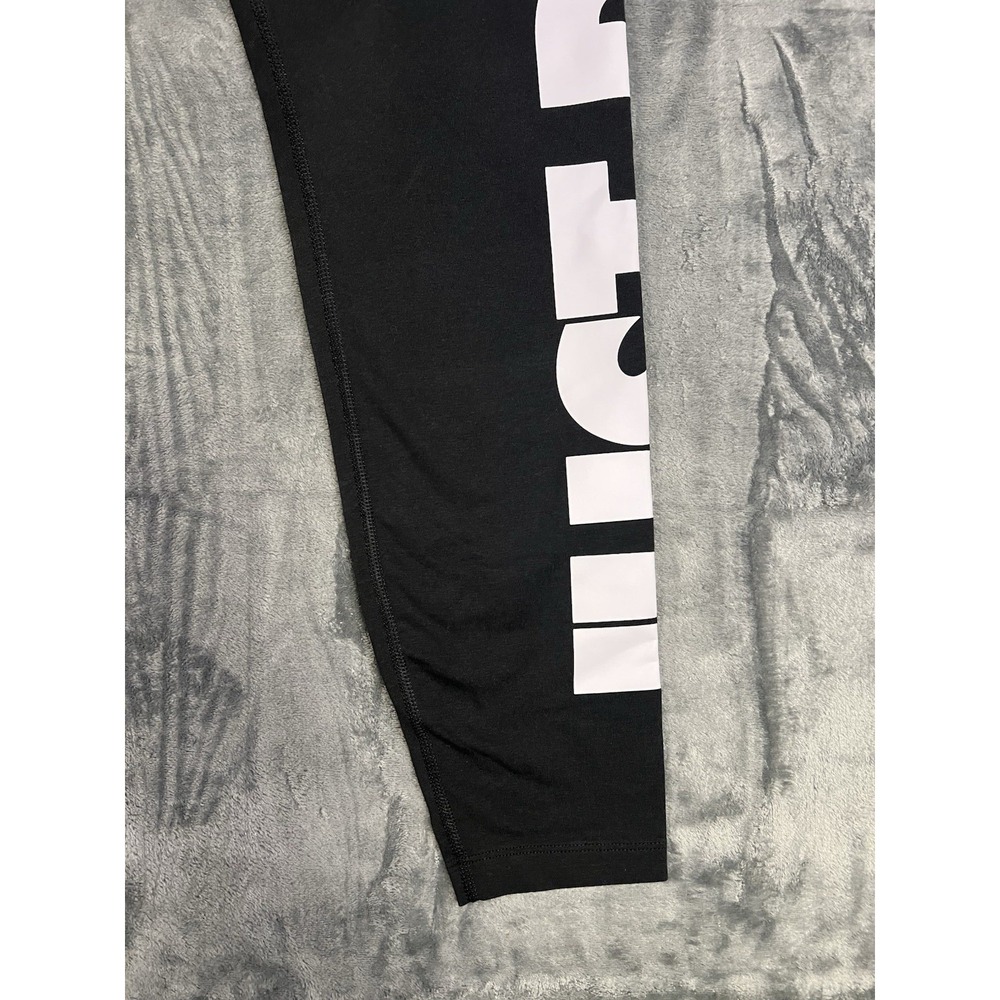 Nike Sportswear Women Ankle Leggings Black/White Logo XL Elastic Waist Stretch - Picture 9 of 15